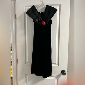 Vintage Jessica McClintock for Gunne Sax Black Velvet off the shoulder dress